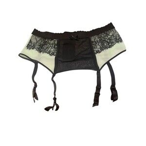 Playful Promises Women’s Green Black Garter Belt Large Lace